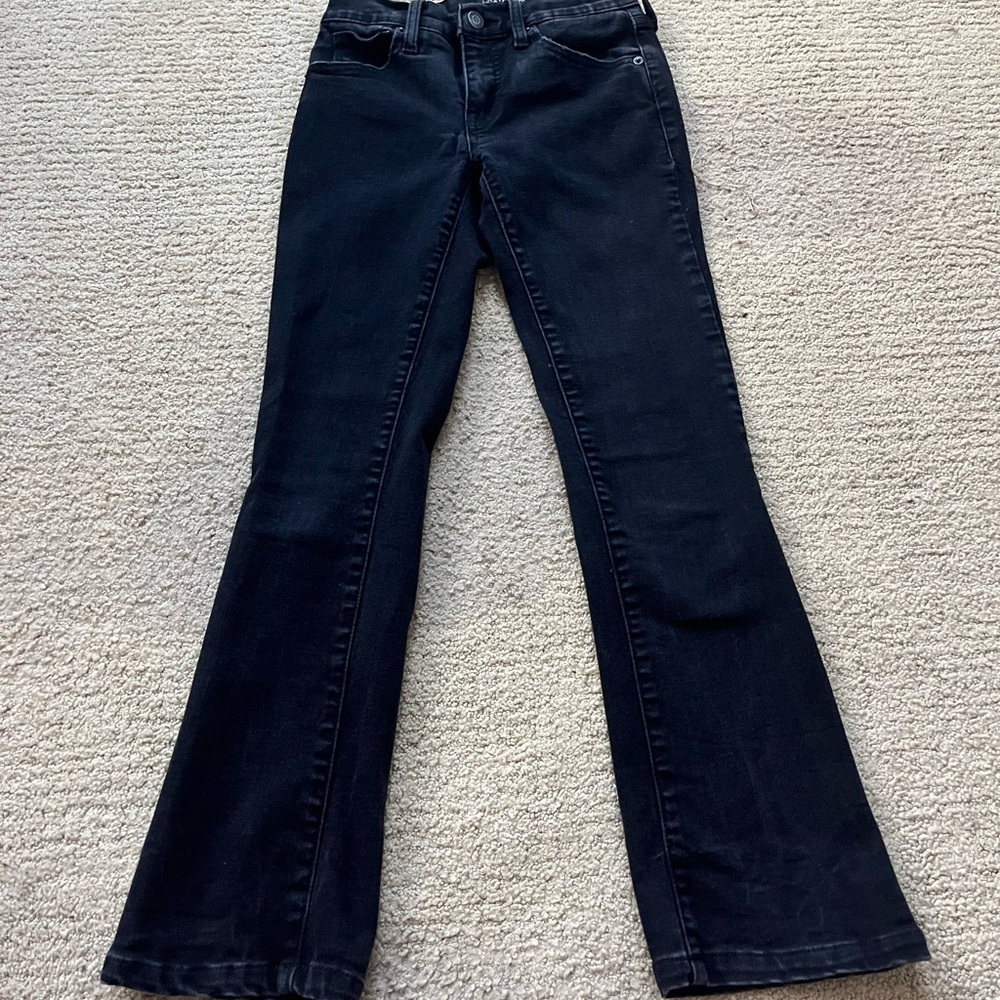 Low-waisted black jeans with a mini flared leg #flaredjeans. from Lucky Brand